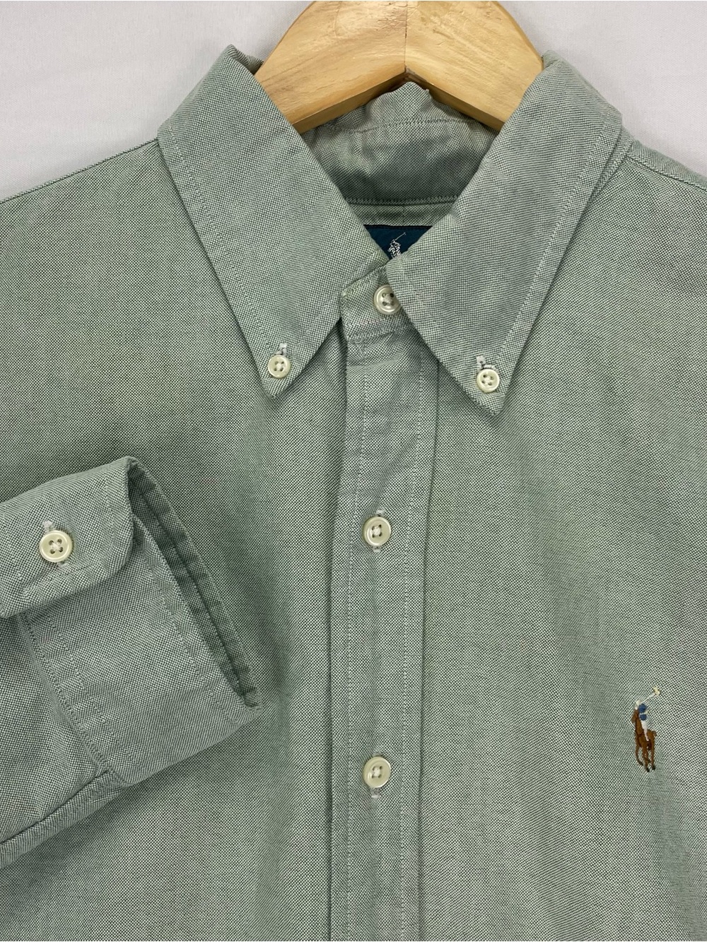 Ralph Lauren Color Pony Shirt Men’s L Green Long Sleeve Button Down Midweight